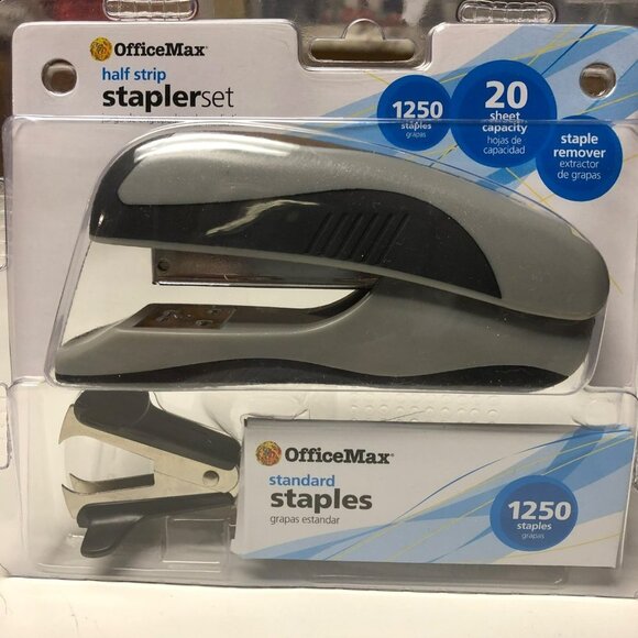 OFFICEMAX HALFSTRIP STAPLER SET‎ NEW WITH TAG - Picture 5 of 6